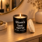 9cm Funny Mom Quote Jar Candle with Wood Grain Lid Mom’s Last Nerve Print for Mother’s Day and Birthday Gifts - Image 2