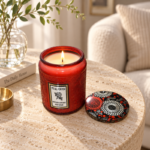 9cm Hand Poured Embossed Jar Candle with Floral Printed Lid and Rose Message Label for Gifts and Home Fragrance - Image 3