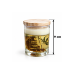9cm Layered Botanical Jar Candle with Dried Flowers and Citrus Decorative Lid and Gold Label for Home Fragrance and Gifting - Image 3