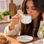 Ceramic Coffee Cup and Saucer Set with Wood Grain Ball Handle for Espresso Cappuccino and Tea - Image 8