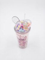 Stitch Tumbler with Straw and Kuromi Character Glitter Double Wall Cup with Dome Lid Round Ears Mini Figurine and Pastel Balls - Image 9