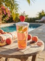 Clear Plastic Fruit Print Tumbler with Bent Straw and 3D Fruit Topper Lid for Juice Smoothies and Cold Drinks - Image 7