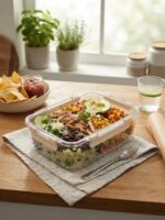 Food Storage Container with Locking Lid - Amazing Clear Rectangular Plastic Box with 4 Snap Latches Perfect for Fridge and Pantry - Image 6