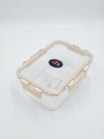 Food Storage Container with Locking Lid - Amazing Clear Rectangular Plastic Box with 4 Snap Latches Perfect for Fridge and Pantry - Image 3