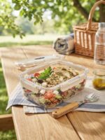 Food Storage Container with Locking Lid - Amazing Clear Rectangular Plastic Box with 4 Snap Latches Perfect for Fridge and Pantry - Image 2