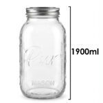 Glass Mason Jar with Lid - Amazing Clear Embossed Mason Jar with Silver Screw Lid and Measurement Markings Perfect for Pantry and Drinks - Image 7