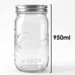 Glass Mason Jar with Lid - Amazing Clear Embossed Mason Jar with Silver Screw Lid and Measurement Markings Perfect for Pantry and Drinks - Image 2