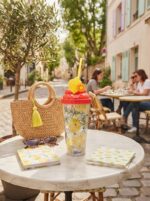 Glitter Double Wall Plastic Fruit Tumbler with Straw and Soft Serve Ice Cream Swirl Lid with Fruit Straw Charm for Cold Drinks - Image 2