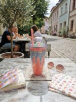 Milkshake Style Double Wall Plastic Tumbler with Straw and 3D Drip Sprinkles and Faux Whipped Cream Dome Lid for Cold Drinks - Image 3