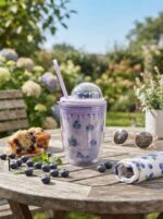 Rounded Double Wall Plastic Tumbler with Straw and Clear Dome Lid with 3D Fruit Charms and Drip Fruit Print for Cold Drinks - Image 4