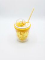 Rounded Double Wall Plastic Tumbler with Straw and Clear Dome Lid with 3D Fruit Charms and Drip Fruit Print for Cold Drinks - Image 5
