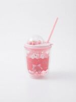Rounded Double Wall Plastic Tumbler with Straw and Clear Dome Lid with 3D Fruit Charms and Drip Fruit Print for Cold Drinks - Image 8