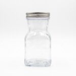 Square Glass Bottle with Lid - Amazing Clear Glass Canister with Silver Screw Cap Perfect for Juice Milk and Pantry Storage - Image 2