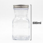 Square Glass Bottle with Lid - Amazing Clear Glass Canister with Silver Screw Cap Perfect for Juice Milk and Pantry Storage - Image 3